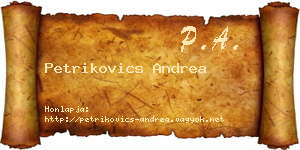 Petrikovics Andrea névjegykártya